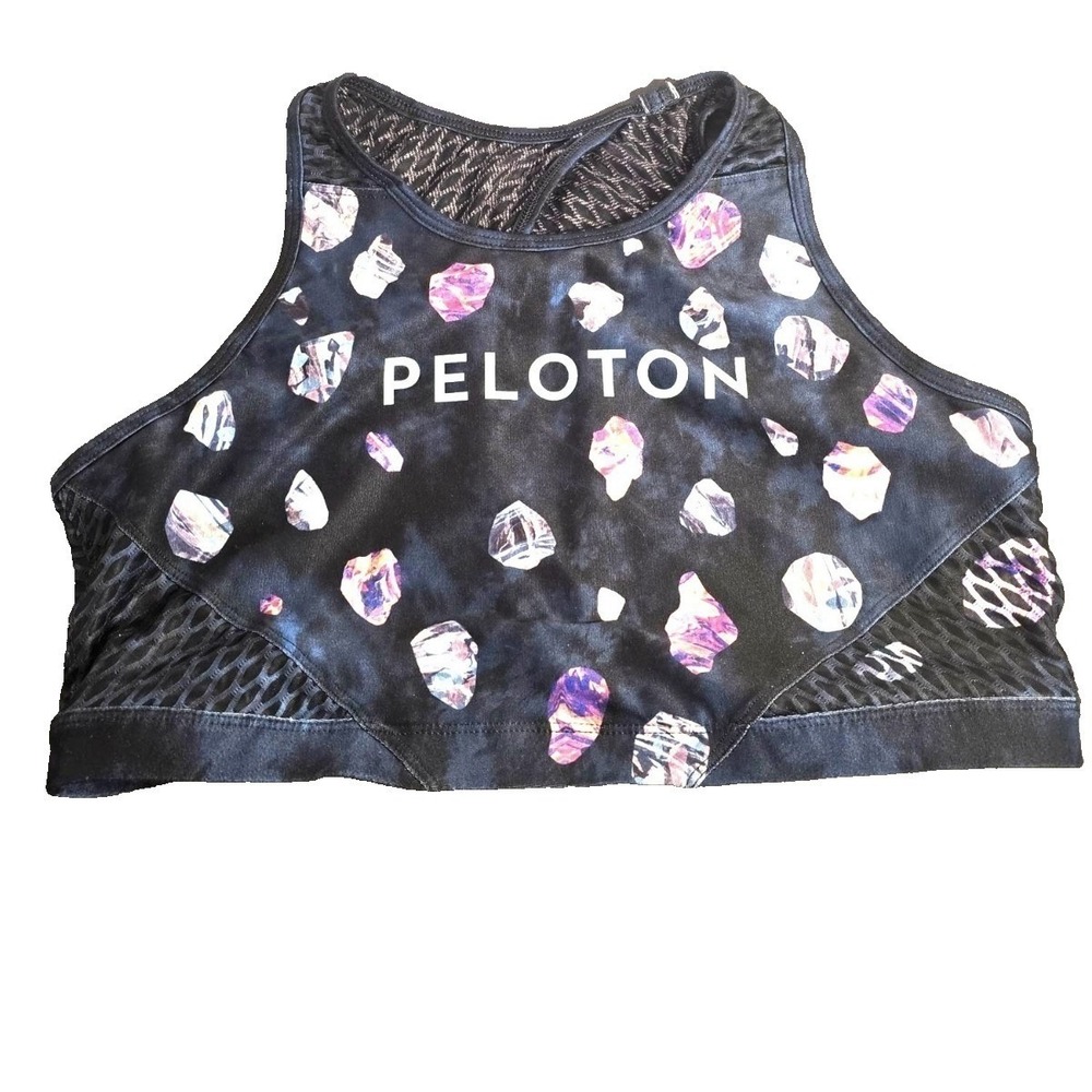 Peloton x Wear It To Heart Womens XL Asteroid‎ High Neck Sports Bra Top NEW